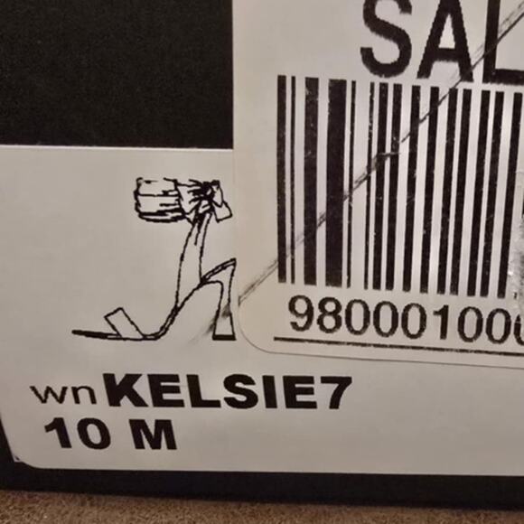 Kelsie Ankle Wrap Heeled Sandals in Ivory Satin New Size 10 - Picture 5 of 7